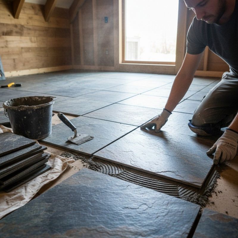 Slate Floor Installation